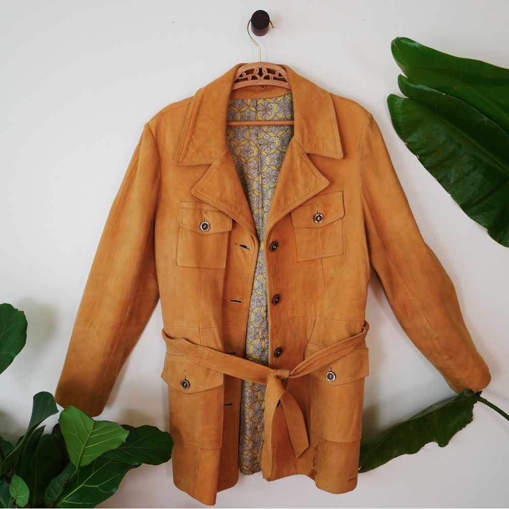 Vintage Suede Belted Coat